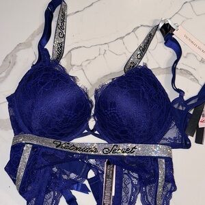 Victorias Secret Shine Strap Bra and Garter
